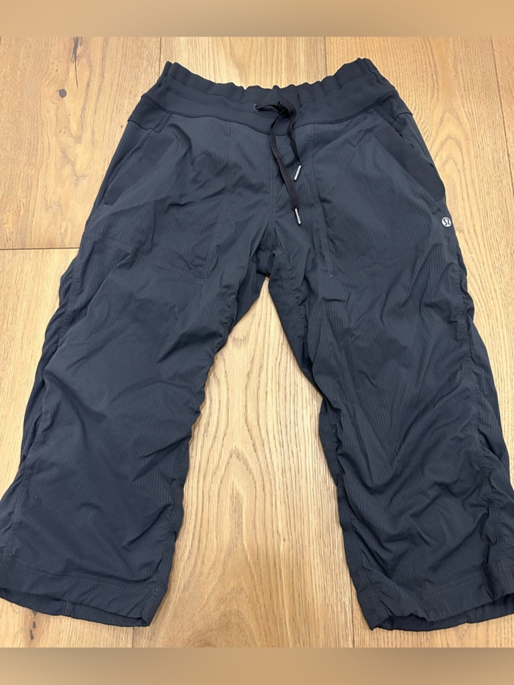 lululemon Black Ribbed Jogger Crop Pants